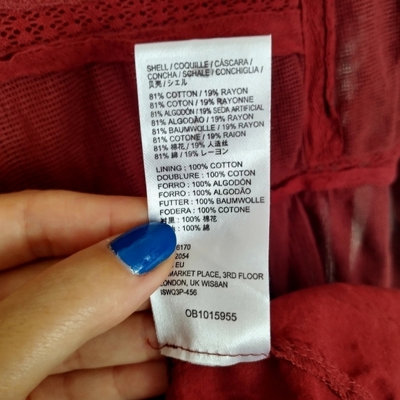 Free People Berlin Mini Dress Burgundy Rust Gauze sz Xs - Picture 8 of 10